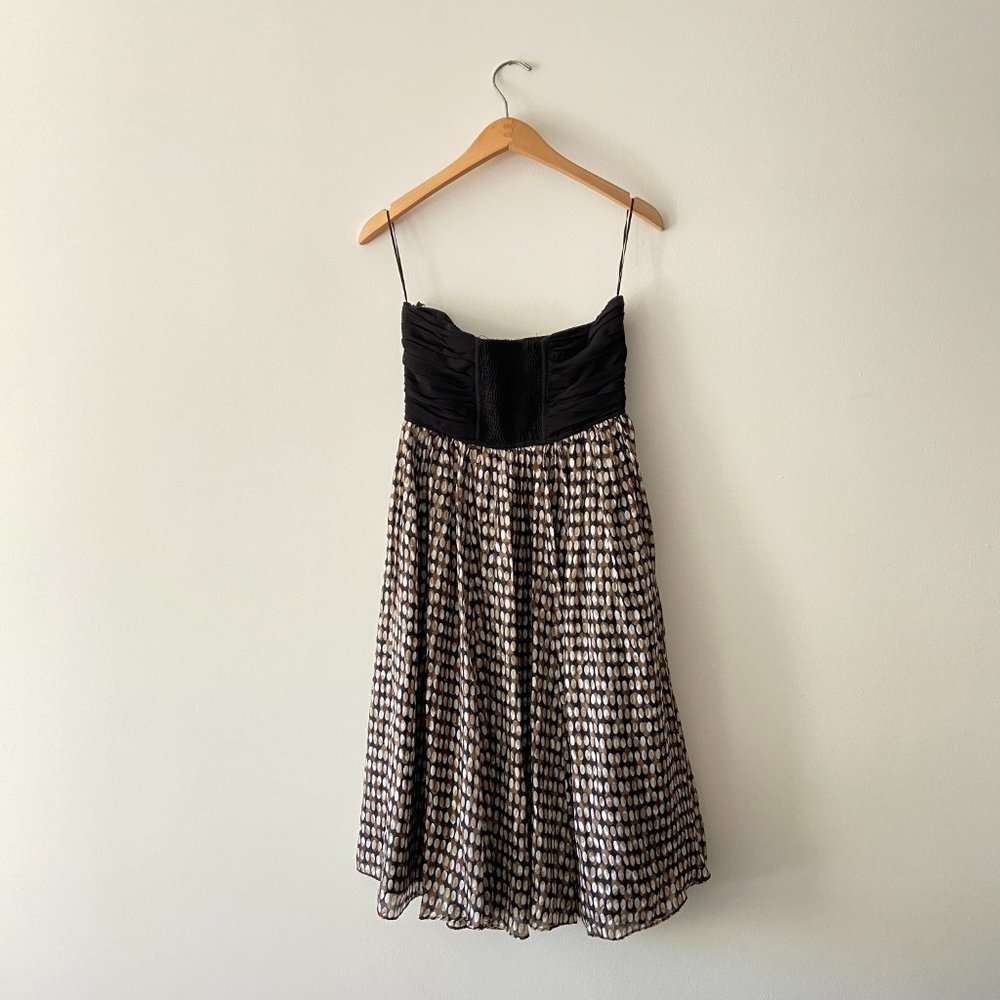 Zara Basic Womens Black Multi Polka Dot Smocked B… - image 3